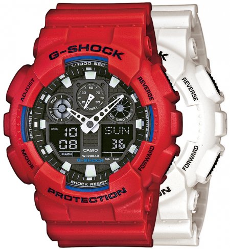 Zegarek męski G-SHOCK SET GA-100B-7AER + BEZEL 10395289 + PASEK 10395226
