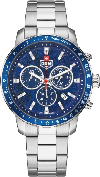 Zegarek JDM Military JDM-WG033-02 Challenger Chrono męski 42 mm z niebieską tarczą