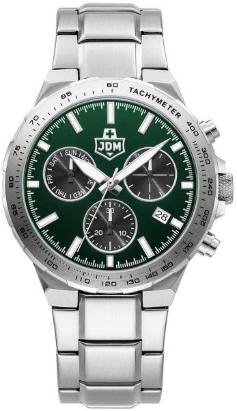 Zegarek JDM Military JDM-WG036-02 Bolt męski 44 mm z chronografem i zieloną tarczą