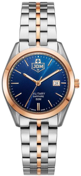 Zegarek JDM Military JDM-WL024-04 Damski Interlaken srebrno-różowy 31 mm