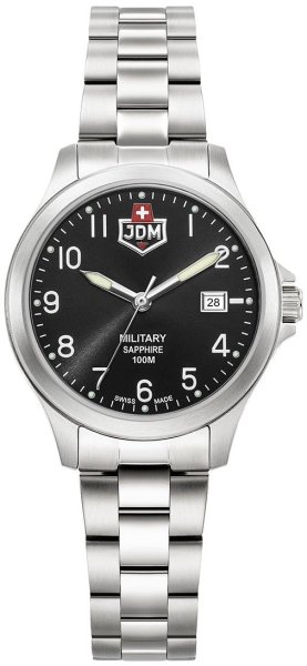 Zegarek JDM Military JDM-WL030-02 Alpha I damski 30 mm z cyframi na matowej czarnej tarczy