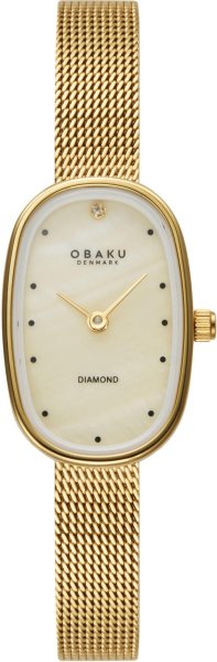 Zegarek Obaku Denmark V321LXGGMG Flamme - Diamond Pearl Gold