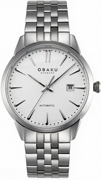 Zegarek Obaku V318GTCISC Styrke Automatic - Silver White