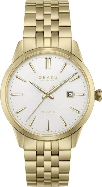 Zegarek Obaku V318GTGISG Styrke Automatic - Gold White