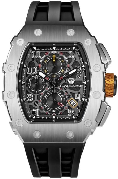 Zegarek Tsar Bomba TB8204Q-31 Elemental Calendar Silver Black