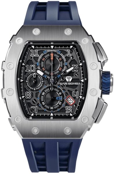 Zegarek Tsar Bomba TB8204Q-34 Elemental Calendar Silver Blue