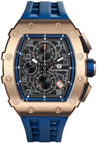 Zegarek Tsar Bomba TB8204Q-41 Elemental Calendar Rose Gold Blue