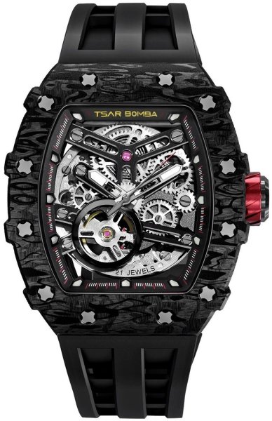 Zegarek Tsar Bomba TB8208CF-38 Elemental Carbon Fiber Automatic Black